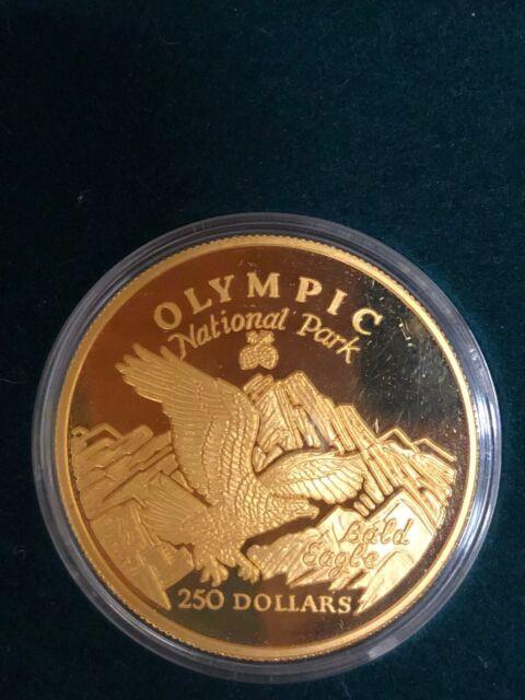 1 0z. 9999 Fine Gold 1996 Cook Islands Olympic National Park Coin 1000 Minted