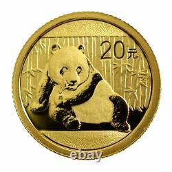 1 1/20 oz China 999 Fine Gold Panda 2015 Sealed in Mint Plastic GEM BU Coin