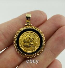 1/10 Ounce 999 Gold Bullion Coin Pendant China Panda Pure Fine 24K 10 Yuan 14k