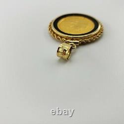 1/10 Ounce 999 Gold Bullion Coin Pendant China Panda Pure Fine 24K 10 Yuan 14k