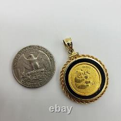 1/10 Ounce 999 Gold Bullion Coin Pendant China Panda Pure Fine 24K 10 Yuan 14k