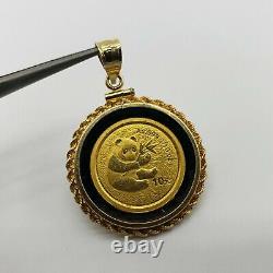 1/10 Ounce 999 Gold Bullion Coin Pendant China Panda Pure Fine 24K 10 Yuan 14k