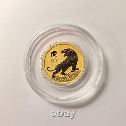 1/10 oz 2022 Lunar Tiger Perth Mint 9999 Fine Gold Bullion $15 Coin + Tracking