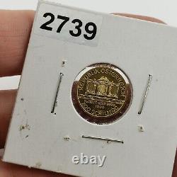 1/10 oz 999 Fine Gold Bullion Coin 1999 Austria Vienna Philharmonic 24K Pure 200