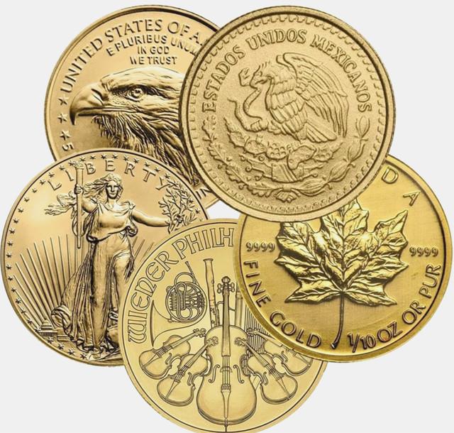 1/10 Oz. 9999 Fine Gold Coin Random Year & Design