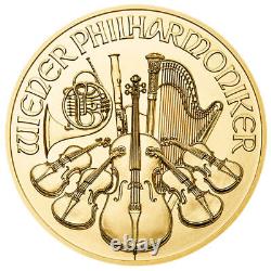 1/10 oz Austrian Philharmonic Gold Coin (BU) Random Year 0.9999 Fine Gold