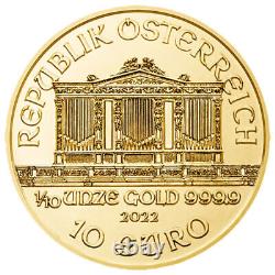 1/10 oz Austrian Philharmonic Gold Coin (BU) Random Year 0.9999 Fine Gold