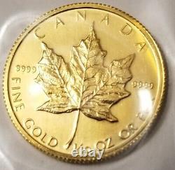 1/10 oz Canadian Gold Maple Leaf $5 Coin. 9999 Fine BU (Sealed) random year