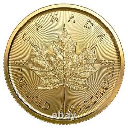 1/10 oz Gold Maple Leaf Coin. 9999 Fine Random Year Sealed & Uncirculated 1/10 oz Gold Maple Leaf Coin. 9999 Fine Random Year Sealed & Uncirculated