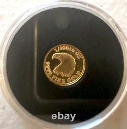 1/100 oz. 9999 Fine Gold Round Monarch American Eagle coin/round in Capsule