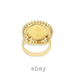 1/10OZ Fine Gold Lady Liberty Diamond Coin Ring