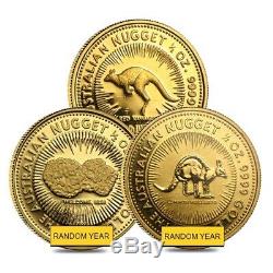 1/2 oz Australian Kangaroo/Nugget Gold Coin. 9999 Fine Proof/BU (Random Year)