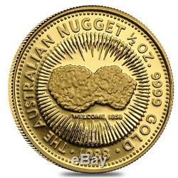 1/2 oz Australian Kangaroo/Nugget Gold Coin. 9999 Fine Proof/BU (Random Year)
