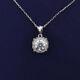 1.25 Ct Round Cut Simulated Diamond Engagement Halo Pendant 14k White Gold Over
