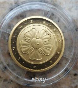 1/4 Oz. 999 Fine Gold German Commemorative Coin 2017 50 Euro LutherRose