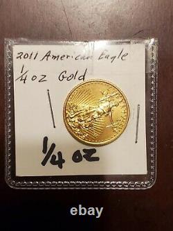 1/4 Oz. 999 Fine Gold Uncirculated 2011 Golden Eagle 10 Dollars