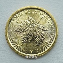 1/4 oz 2015 Canadian Gold Maple Leaf. 9999 fine Gold 1/4 ozt RCM $10 Coin