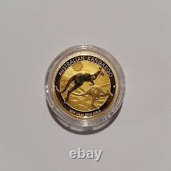 1/4 oz 2018 Perth Mint Australian Kangaroo 9999 Fine Gold Bullion Round Coin