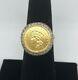 $1 Dollar 14k Yellow Gold Ladies Vintage 1862 Coin With Diamonds Ring