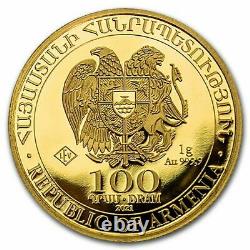1 Gram 999.9 Fine Gold Bullion Armenia NOAH'S ARK Coin w COA 2021