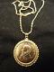 1 Oz Fine Pure Gold Krugerrand Coin 14k Pendant Necklace, 22''14k Rope Chain Set