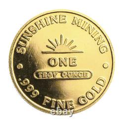 1 Troy oz Sunshine Mining. 999 Fine Gold Round Secondary Market