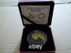 1 oz 2021 BLACK AND GOLD THE GREY WOLF FINE SILVER COIN
