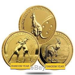 1 oz Australian Kangaroo/Nugget Gold Coin. 9999 Fine (Random Year)