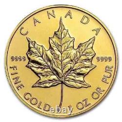 1 oz Canadian Gold FN Maple Leaf Coin (Random Year. 9999 Fine)