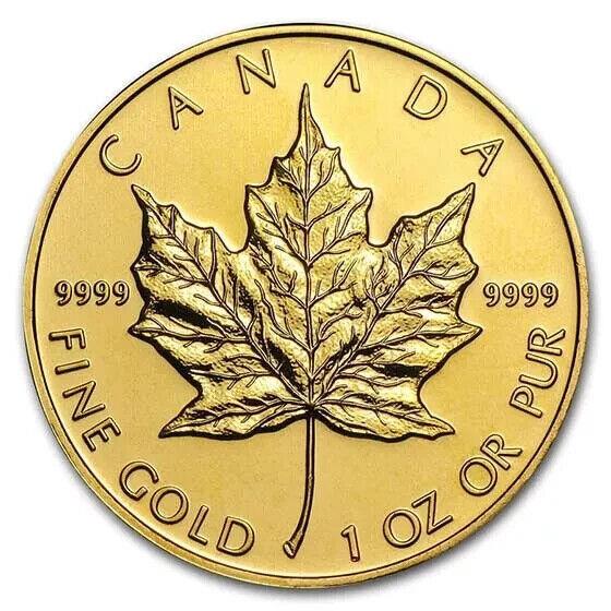 1 Oz Canadian Gold Maple Leaf Coin (random Year. 925 Fine)