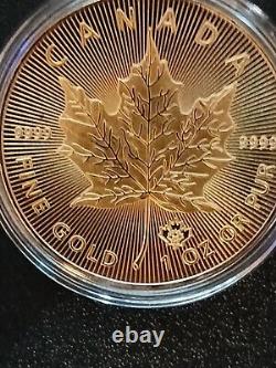 1 oz Canadian Gold Maple Leaf Coin (Random Year 9999 Fine) 14kYellow Gold Plated