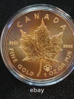 1 oz Canadian Gold Maple Leaf Coin (Random Year 9999 Fine) 14kYellow Gold Plated