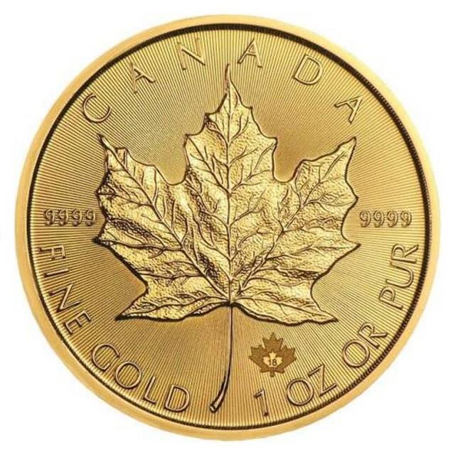 1 Oz Gold Maple Leaf Coin Canadian Coin. 9999 Fine Gold