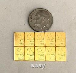 10- 1 Gram, (999.9 Fine) Gold Valcambi Bars, See Other Gold, Silver & Coins