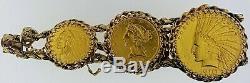 $10+$5+$2.50US Gold Indian Bracelet 5 Gold COINS 22K Weight is 73.3 GramsWOW