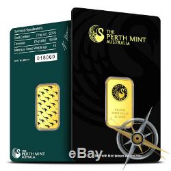 10 Gram Perth Mint. 9999 Fine Gold Bar Sealed in Assay Card