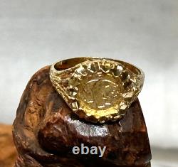10K Yellow Gold Ring 2.15g Fine Jewelry Size 6 Band Chinese Gold Coin Replica