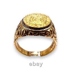 10k Yellow Gold Coin Nugget Ring Vintage