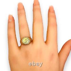 10k Yellow Gold Coin Nugget Ring Vintage