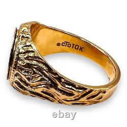 10k Yellow Gold Coin Nugget Ring Vintage