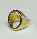 14 Kt Solid Yellow Gold Mens Ring 25mm For 1/4oz Us Liberty Coin-mounting Only
