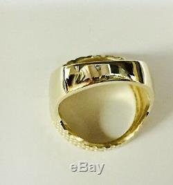 14 KT Solid Yellow Gold Mens Ring 25MM for 1/4oz US LIBERTY COIN-mounting only