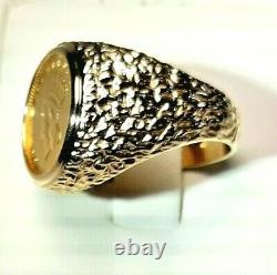 14 Karat Yellow Gold Mens Coin Ring Vintage Us Coin 1874 Size 8 11.1 Gr