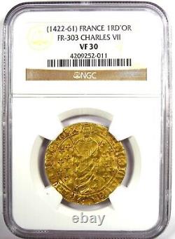 1422-61 France Gold Charles VII Real D'Or Gold Coin Certified NGC VF30