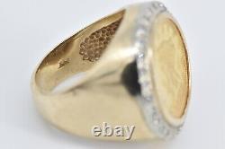 14K 1850-O $2.50 Liberty Head Coin Diamond Ring Yellow Gold 06