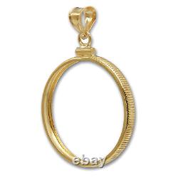 14K Gold Screw-Top Plain-Front Coin Bezel 21.6 mm ($5 U. S. Gold)