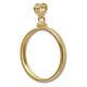 14k Gold Screw-top Plain-front Coin Bezel 21.6 Mm ($5 U. S. Gold)