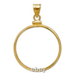 14K Gold Screw-Top Plain-Front Coin Bezel 21.6 mm ($5 U. S. Gold)