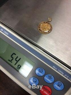 14K Mounting 999 Fine 5 Dollar US Mint American Eagle Coin Pendant Total Wt. 5.4g