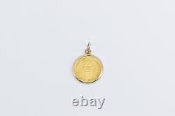 14K Venezuela 20 Bolívares Tiuna Bullion Coin Charm/Pendant Yellow Gold 67